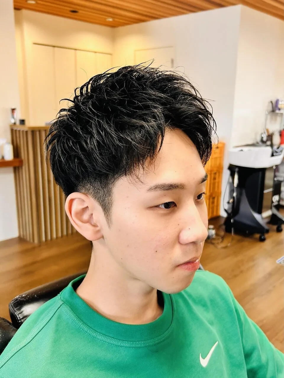 【Mr.BABY/岡山市】爽やかアップバングショート